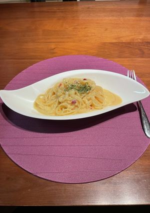パスタ好き必見！！とろとろ卵のぺぺたま-レシピのメイン写真