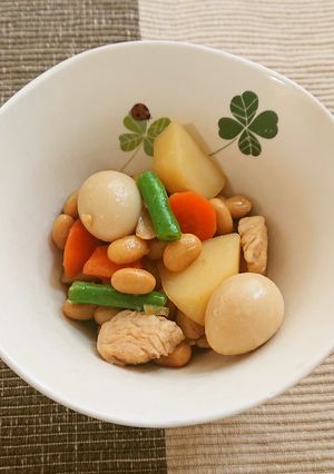 大豆と鶏肉の甘辛煮【柏市学校給食】-レシピのメイン写真