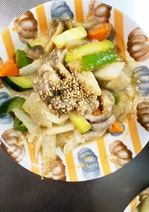 甘味噌ダレ炒め味豚こま大根青椒肉絲風-レシピのメイン写真