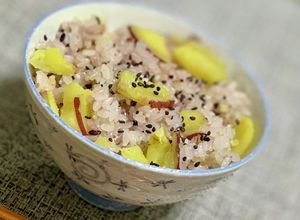 土鍋炊飯釜でさつまいもご飯（雑穀米入）-レシピのメイン写真