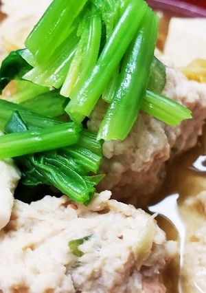 お年寄り絶賛シリーズ☆鶏つくね☆味噌汁☆-レシピのメイン写真