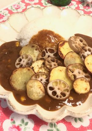 農業女子：備中蓮根と鳴門金時ビーフカレー-レシピのメイン写真