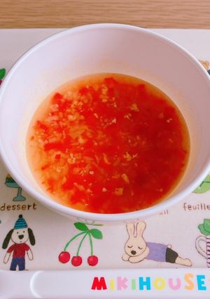 【離乳食中期】鶏とパプリカのトマトスープ-レシピのメイン写真