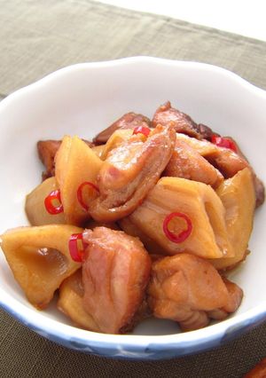 【味一】鶏肉とれんこんの甘辛煮-レシピのメイン写真