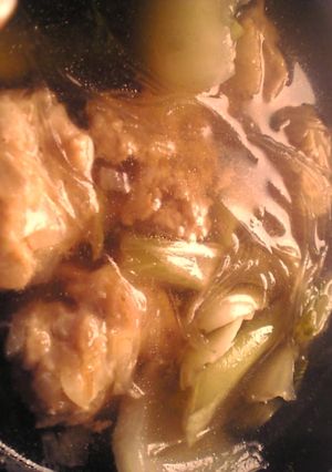 鶏挽肉と玉葱の肉団子と青梗菜の春雨スープ-レシピのメイン写真