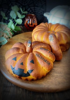 簡単成形ハロウィンかぼちゃちぎりパン-レシピのメイン写真