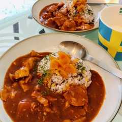 รูปของ バターチキンカレーの素を更に美味しく