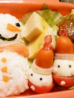 クリスマスのお弁当に☆雪だるまおにぎり☆-レシピのメイン写真