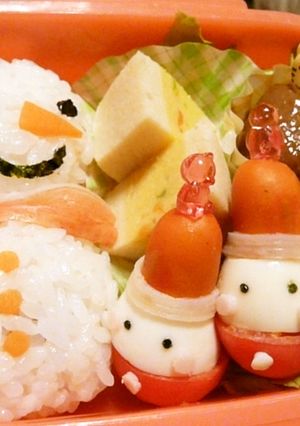 クリスマスのお弁当に☆雪だるまおにぎり☆-レシピのメイン写真