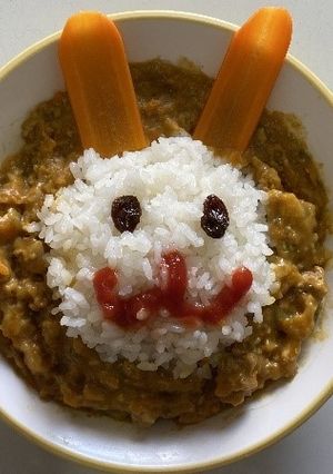 うさちゃんドライカレー@つくば市幼児食-レシピのメイン写真