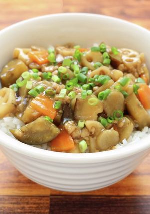 秋野菜の甘酢あんかけ丼-レシピのメイン写真