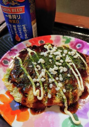 野菜たっぷりオートミールでお好み焼き♡-レシピのメイン写真