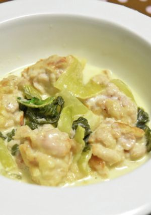 チンゲン菜と白子のクリーム煮-レシピのメイン写真