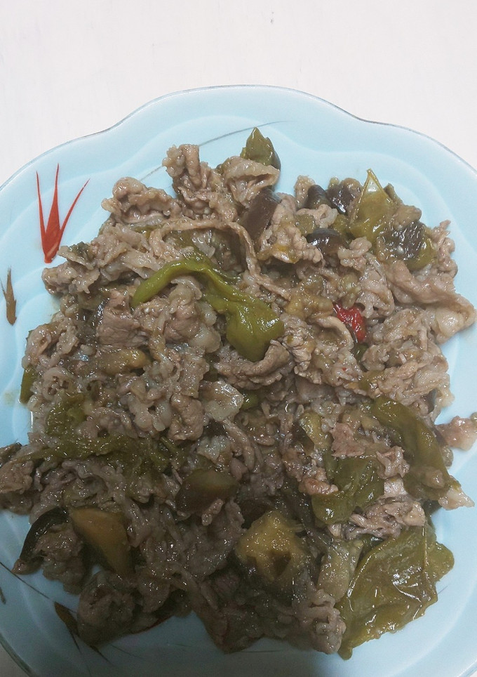 牛肉とナスと万願寺とうがらし和風煮炒め-レシピのメイン写真