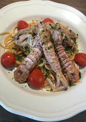 シャコのトマトパスタ-レシピのメイン写真