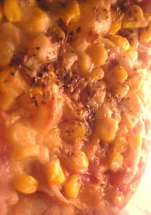 ハムとコーンのトマトソース全粒粉ピザ-レシピのメイン写真