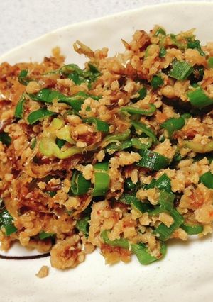 鶏そぼろリメイク！長ネギおかか炒め-レシピのメイン写真