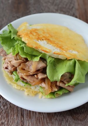 パリパリチーズの生姜焼きライスバーガー-レシピのメイン写真