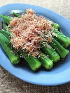 オクラのポン酢めんつゆ和え鰹節のせ-レシピのメイン写真