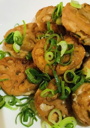 鶏ひき肉のれんこん乗せ焼き-レシピのメイン写真
