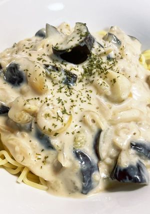 ナスの味噌クリームパスタ-レシピのメイン写真