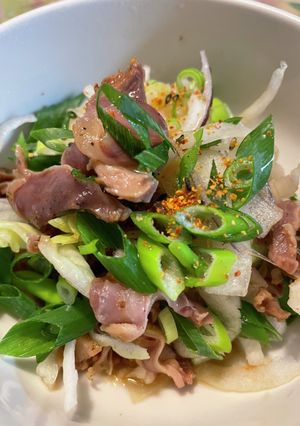 砂肝と玉ねぎサラダポン酢掛け-レシピのメイン写真