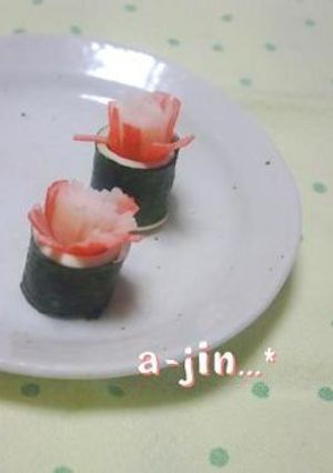 お弁当に✿のり×チーズ×かにかまのお花-レシピのメイン写真