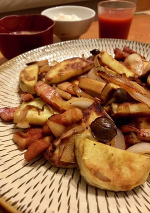 さつまいもとベーコンのキノコ野菜炒め-レシピのメイン写真