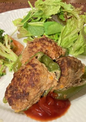 ピーマンの肉詰めおからパウダー入り-レシピのメイン写真