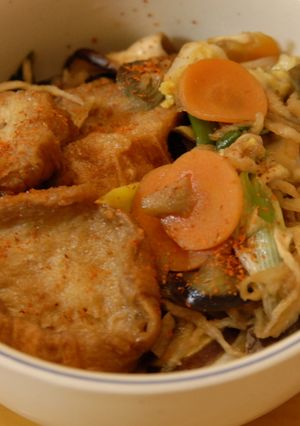 ナス＆切干＆あぶら麩の野菜すき丼-レシピのメイン写真