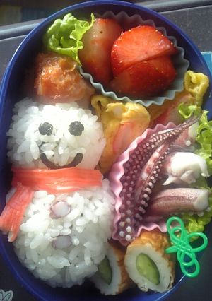 冬のお弁当に✽雪だるま弁当(キャラ弁)-レシピのメイン写真