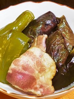 ニンニク風味洋風・茄子とピーマンの炒め煮-レシピのメイン写真