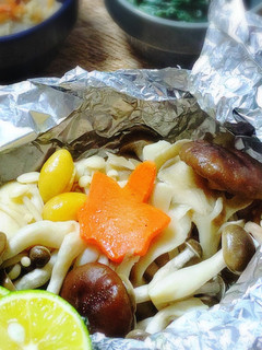 鶏ときのこのホイル焼き～吹き寄せ風～-レシピのメイン写真