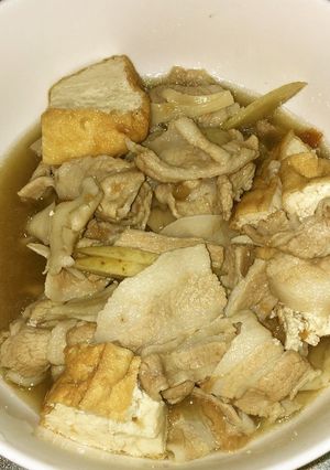 豚バラ肉と舞茸と牛蒡の梅肉煮-レシピのメイン写真