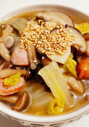 寒い時期に!白菜キノコの熱々あんかけ麺-レシピのメイン写真