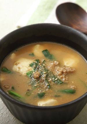 豆腐とひき肉の野菜だしみそスープ-レシピのメイン写真