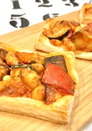 グリル野菜とお豆のオープンパイ-レシピのメイン写真