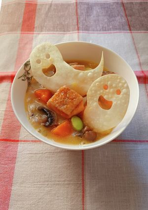 ハロウィンデコ♪ぱりぱりおばけ-レシピのメイン写真