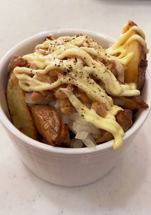 フライドポテトの納豆オニオンソース-レシピのメイン写真