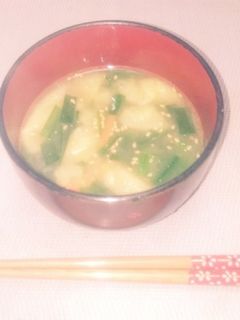 松山あげとニラの味噌汁-レシピのメイン写真