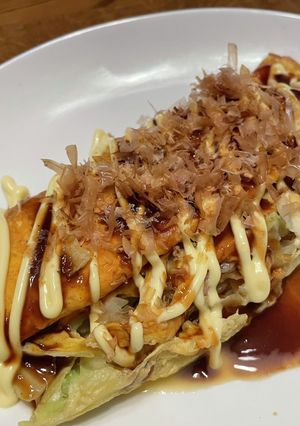 お好み焼き風 キャベツたっぷりオムレツ-レシピのメイン写真