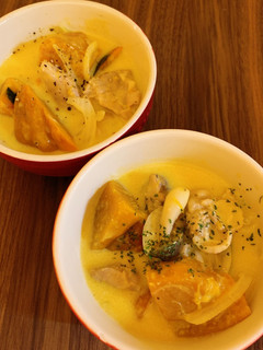 鶏肉とかぼちゃのクリーム煮-レシピのメイン写真