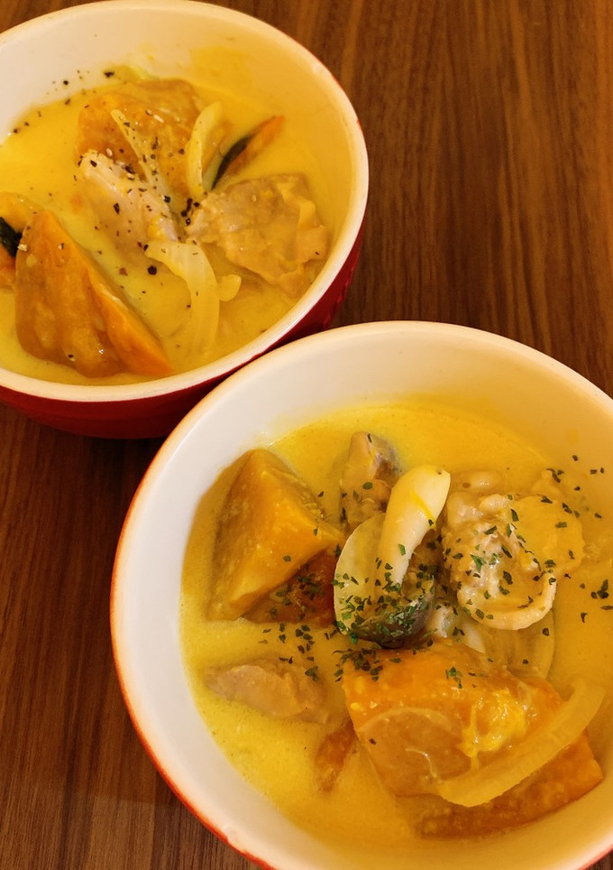 鶏肉とかぼちゃのクリーム煮-レシピのメイン写真