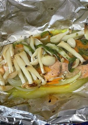 きのこたっぷり鮭のホイル焼き・バジル風味-レシピのメイン写真