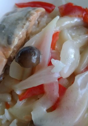 サーモンのクリーム煮丼-レシピのメイン写真