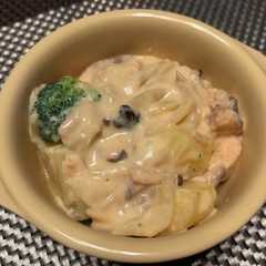 รูปของ 【フレイル予防】レンジで鮭のクリーム煮