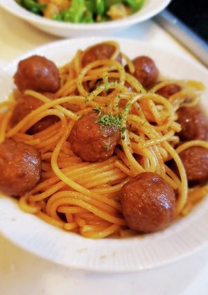 簡単お弁当おかず☆ミートボールパスタ-レシピのメイン写真