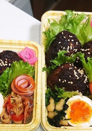 【夫婦弁当147】照り焼きハンバーグ-レシピのメイン写真