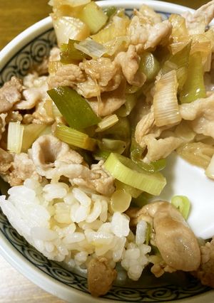 超簡単　ねぎ豚ポン酢丼-レシピのメイン写真