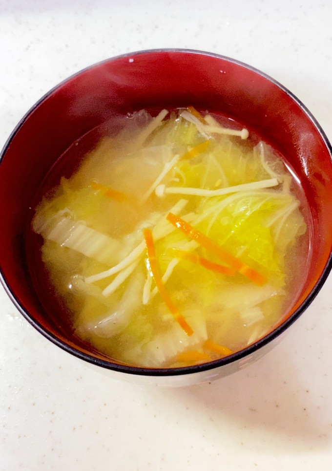 白菜 えのき 人参の味噌汁^^-レシピのメイン写真